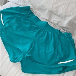 teal lulu shorts